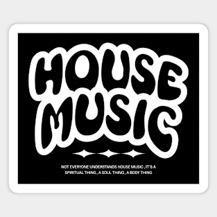 HOUSE MUSIC - Bubble Font Two Tone (White) Magnet